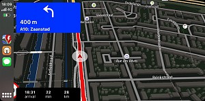 CarPlay map uncensored, path under destination panel