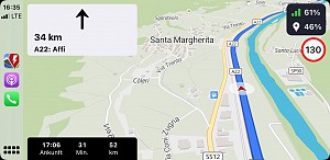 The current vehicle position is displayed too high on the map with CarPlay