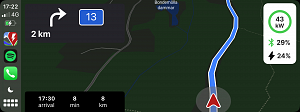 The current vehicle position is displayed too high on the map with CarPlay