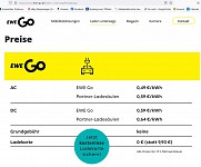 EWE go prices shown in App are wrong.