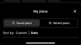 Saved Plans Interface issue