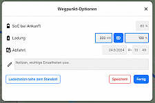 Zwischenladestopp von 30min ändert nicht das SOC.