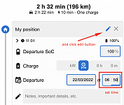 Cannot set departure time